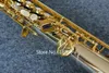 Yanagisawa s-9030 sopran b (b) mässing saxofon silverpläterad rör guld nyckel sax utsökt snidning med fall, munstycke fri frakt