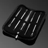 Drop Ship DHL 5Pcs/Set Professinal Blackhead Whitehead Remover Tools Kit Skin Care Blemish Acne Pimple Extractor with Leather Bag Beauty