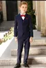 Haute qualité bleu marine garçon occasion formelle porter enfant tenue de mariage vêtements blazer fête d'anniversaire costume de bal (veste + pantalon + cravate + gilet) NO 3