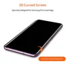 3D gebogen volledige lijmbeschermer voor Samsung S22 Ultra S20 Note20 S9 S8 Plus Note8 Volledige lijm gehard glazen kas vriendelijk met UV -licht in doos