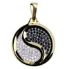 Gioielli Hip Hop Ciondolo ghiacciato Collana di design di lusso Collane con diamanti CZ Tai Chi Ciondoli a catena in oro da uomo Individualità Accessori338N