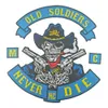 Cooleat Never Die Soviers Old with Gun Skull Motorcycle Cool Back Back Patch Rocker Club Vest Outlaw Biker MC Patch Free