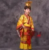 Kind chinesisches traditionelles Hanfu-Kleid Männer Jungen Kaiser König Bühne rote Kleidung Kinder Kostüme Tang-Anzug Kinder Robe + Hut-Sets