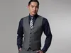 Two Button Aangepaste Slim Fit Groom Pak Trouwpak voor Mannen Bruidegom Tuxedos Groomsman Jas + Broek + Tie + Vest Mens