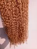 Extensiones brasileñas del pelo rubio humano rizado grueso virginal de la Virgen del pelo de la trama Gruesos paquetes rizados cabeza completa