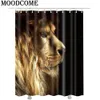 Tiger Lion Leopard tryckt duschgardiner Nya 2017 Fashion Waterproof Badrum 3D Animal Curtain