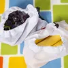 10pcs / lot 프리미엄 재사용 가능한 로프 메쉬 생산 가방 부엌 과일 야채 장난감 저장 파우치 Drawstring 식료품 쇼핑백