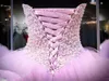 Luxury Beaded Princess Feather Quinceanera Dresses Vintage Sweetheart Sparkly Crystals Floor Length Cascading Ruffles 16 Sweet Dresses DH461