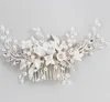 New Design Bridal Flower Headpiece Hair Comb Pearls Wedding Prom Hair Jewelry Accessories Handmade Women Hairwear