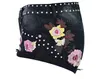 Black Punk Hot Shorts Ladies Rivets Patchs Brodé Floral Loose Style Curled Denim Shorts