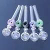 New Donut Glass Pipe Colorful Glass Pyrex Oil Burner Pipes Mini Smoking HandPipe Straight Tube Pipe SW45