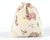 50pcs/lot Free Shipping 10*14cm Jewellery Gift Bag Wedding Cotton Printed Drawstring Bag Shopping Bags Small Pouch For Children