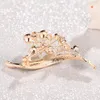 Yüksek Kalite Kristal Rhinestone İnci Çiçek Şekli Metal Broş Gül Altın Kaplama Broş Pins Düğün Gelin Moda Takı