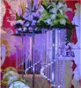 10st Silver Flower Vase Kolonn Stand Metal Road Bly Wedding Centerpieces Rack Event Party Juldekoration 120cm 80cm