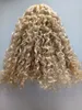 New Style Strong Chinese Virgin Remy Curly Hair Weft Human Top Clip Ins Hair Extensions blonde 6130# Color 100g Hair one Set