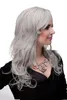 魅力的に巻き毛の女性の髪のかつら灰色の灰色約長さ55 cm