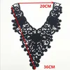 Guarnições de tecido gola Guarnição Decote Applique para o vestido / casamento / camisa / roupas / DIY / artesanato / flor De Costura Floral lace dot preto branco