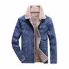 men's denim jacket coat cotton windbreaker male large size clothes autumn tops cashmere tops warm overcoat blue 2018 M-XXXXL