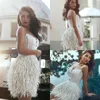 Summer Sexy Homecoming Robes 2018 Spaghetti Dentelle Plumes Courts Vestidos Cocktail Cocktail Dress Custom Custom