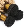 Two Tone 1b 613 Blonde Human Hair Weaves Afro Kinky Curly Ombre Hair Weaves Malaysian Virgin Hair Extension 3Pcs/Lot