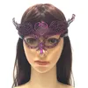 Halloween Sexy Lady Lace Mask Hard Setting Purple Bronzing Masquerade Eye Masks For Christmas Party Home Decor Stage Performance Carnival