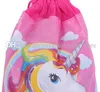 Zaini per bambini borsa con coulisse stampa cavallo cartone animato Borse da viaggio Zaino per bambini in tessuto non tessuto C3795