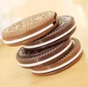 Fashion Cocoa Cookies Mirror Makeup Mirrors with Comb,Unique Cheap Sandwich Cooke Compact Mirrors Women Makeup Accessories Tools