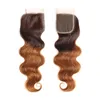 Ombre Hair 3 wiązki z koronkową fala koronki 4x4 Koronki 430 Ombre Brazylijskie ludzkie splot włosów z zamknięciem tanie całe pr8676868