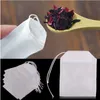 100 unids/pack bolsitas de té 5,5x7 CM Bolsas de té vacías perfumadas con papel de filtro de sellado de cuerda para Bolsas de té sueltas de hierbas c392