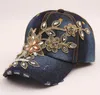 Women's Baseball Cap Diamond Painting Embroidery Flower Denim Snapback Hats Jeans Woman Female Cap Cowboy Summer Sun Hat