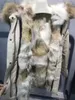 Fodera in pelliccia di coyote Donna Lungo verde militare Parka Popolare sontuoso rivestimento in pelliccia di procione MUKLA FURS Marca Cappotti da neve invernali scuri