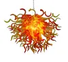 Modern ljuskrona belysning hängande hängslampor hemlampor orrange gul murano glas amerikansk stil ljuskrona ledande ljuskälla