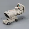 Trijicon ACOG 4x32 Tan Tactical Real Fiber Optic Red Belysinerad Collimator Red Dot Sight Hunting Riflescope