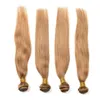 Brazilian Honey Blonde Human Hair 3 Bundles Wholesale Colored 27# Straight Honey Blonde Virgin Human Hair Weave Extensions