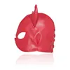Sexy rouge jeux pour adultes Latex Faux cuir sexe masque hommes et femmes Animal Bondage fétiche masque jouets érotiques produits de sexe pour les Couples