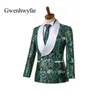 2018 Nowa elegancka marka szal Lapel Wedding Mens Kombinet Flower Podwójnie piersi garnitury ślubne dla mężczyzn Slim Fit Formal Groom Wear T324N