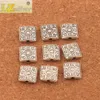 120pcs/lot 10x10mm Heart Mandala Carved Square Flat Spacers Beads Antique Silver Handmade Jewelry DIY L1842