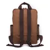 Man Vintage Lederen Canvas Rugzak Luxe Olie Waxed Outdoor Waterdichte Reizen Bagage Bag Rugzak Zakelijke Schooltas