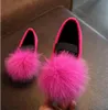 2017 filles chaussures automne nouveau moyen et grand enfants fourrure fourrure chaussures chaussures souples casual