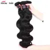 ishow minkブラジル人の人間の髪の毛の束3本体波の髪の緯ご卸売ペルーのマレーシアの伸縮性のある女性すべての年齢8-28インチナチュラルブラックカラー