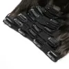 Extensions de cheveux brésiliens naturels Remy lisses avec clips, couleur naturelle, tête complète, 9 pièces, 100G 4B 4C