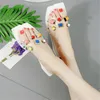 lovely sandals 2018 new transparent flat sandals &slippers female summer non-slip flat with flip-flops stylish wear color rivet slippers