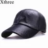 Xthree New Fashion High Quality Fall Winter Men Leather Hat Cap Casual Moto Snapback Hat Men 'S Baseball Cap Wholesale
