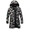 ABOORUN Winter Mens Camou Longline Parkas Faux Fur Thick Hooded Jackets Male Fashion Warm Coat x1131