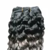 Tissage en lot brésilien 100 naturel gris ombré, cheveux crépus bouclés, argenté, 1 pièce, 8071917