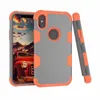 Cell Phone Cases 3 in 1 Hybrid Robot Shockproof Case TPU Defender Armor Case Cover For iPhone X Xr Xs Max e S9 S8 Plus Note 9 8 KT2R