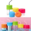 BPA Free Grade Soft Silicone Straw Sippy Locks För Baby Cup Mjölk Mugg Silikonkopp Skydd med läckage