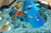 خلفية للجدران 3d البحر العالم تحت الماء الكهف الدلفين الأرضيات الأسماك الطوب الحمام خلفية