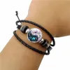 Bracciale con ciondolo con gemma del tempo Cinese Yin-Yang tai chi gatto colorato farfalla catena a mano Bracciale con perline intrecciate multistrato