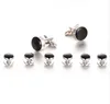 Vagula New Cufflinks 칼라 스터드 럭셔리 커프스 링크 턱시도 8pcs 세트 변호사 커프스 프랑스 검은 색 거미 Gemelos 500